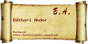 Báthori Andor névjegykártya